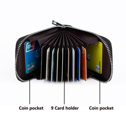 High Quality Zipper Around Genuine Leather Crocodile Pattern Card Holder Wallets Coin Purse 6