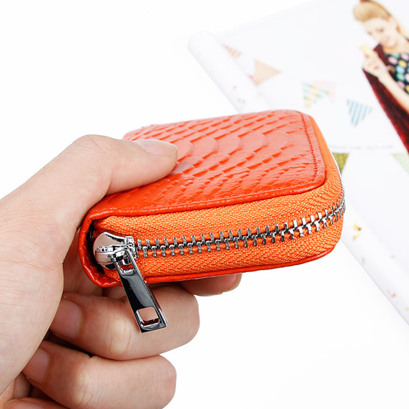 High Quality Genuine Leather Crocodile Pattern Zipper Around Card Holder Wallets Coin Purse 4 High Quality Genuine Leather Crocodile Pattern Zipper Around Card Holder Wallets Coin Purse - Image 4