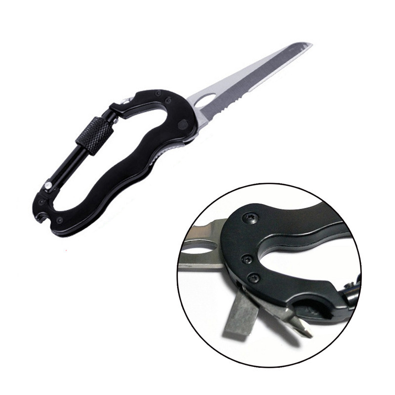 Multifunctional Camping Cutter Hanging Buckle 6 In 1 Tool Quick Release Buckle Buckle Folding Cutter 2