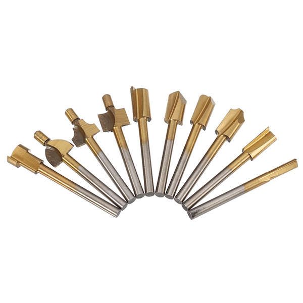 10Pcs 3mm Titanium Coated HSS Router Bit Set 3mm Shank Burr Rotary File Wood Milling Cutter Tool 3 10Pcs 3mm Titanium Coated HSS Router Bit Set 3mm Shank Burr Rotary File Wood Milling Cutter Tool - Image 3