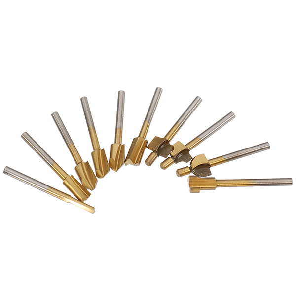 10Pcs 3mm Titanium Coated HSS Router Bit Set 3mm Shank Burr Rotary File Wood Milling Cutter Tool 6 10Pcs 3mm Titanium Coated HSS Router Bit Set 3mm Shank Burr Rotary File Wood Milling Cutter Tool - Image 6