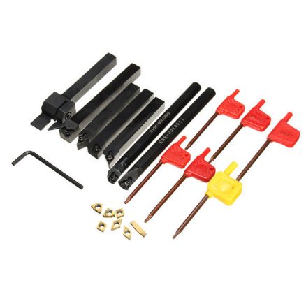 7pcs 10mm Lathe Turning Boring Bar Tool Holder with T8 Wrenches and Carbide Inserts 2
