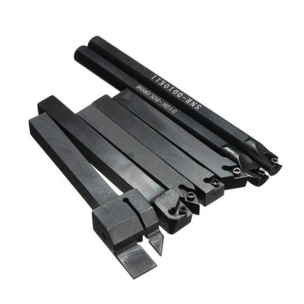 7pcs 10mm Lathe Turning Boring Bar Tool Holder with T8 Wrenches and Carbide Inserts 7