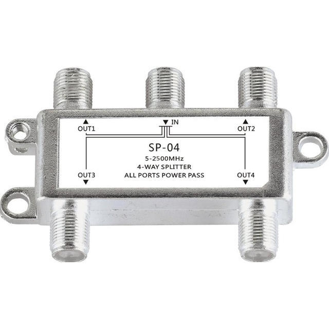 Jasen SP04 Satellite 4 Way Coax Cable Splitter Bi-Directional MoCA Connector Designed for SATV/CATV 1 Jasen SP04 Satellite 4 Way Coax Cable Splitter Bi-Directional MoCA Connector Designed for SATV/CATV