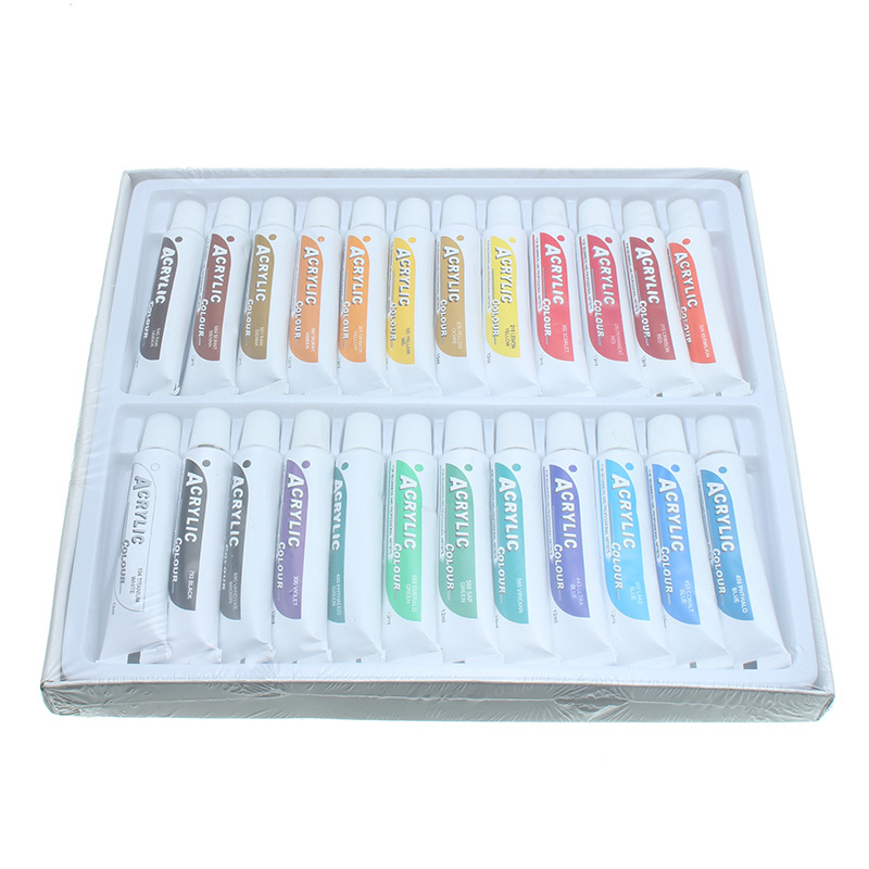 Water Resistant 24 Colors 12ML Tube Acrylic Paint Set Art Painting Drawing Tool Beginner Artist 2 Water Resistant 24 Colors 12ML Tube Acrylic Paint Set Art Painting Drawing Tool Beginner Artist - Image 2