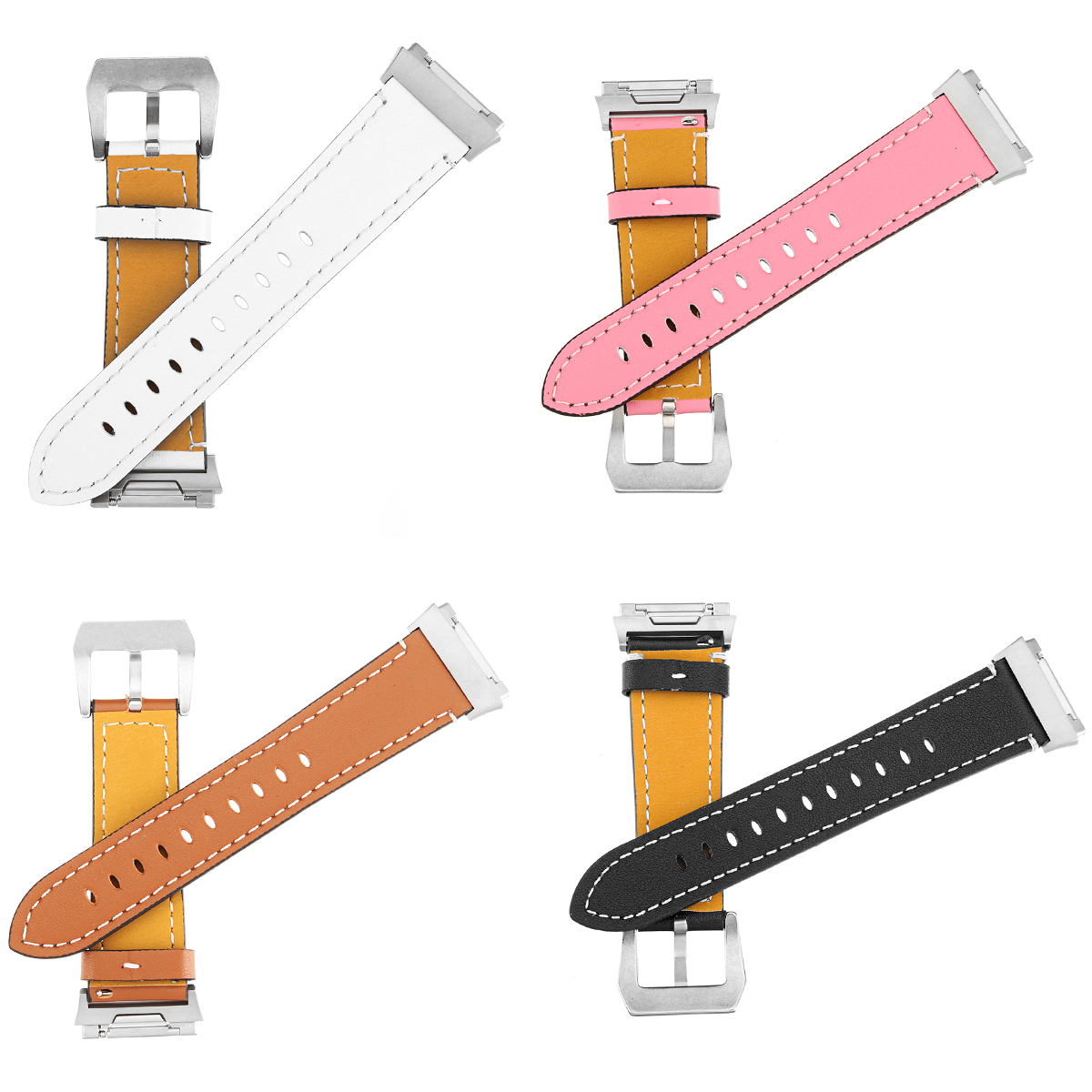 Leather Band Bracelet Watch Wrist Strap Replacement For Fitbit Ionic Fitness Run 1