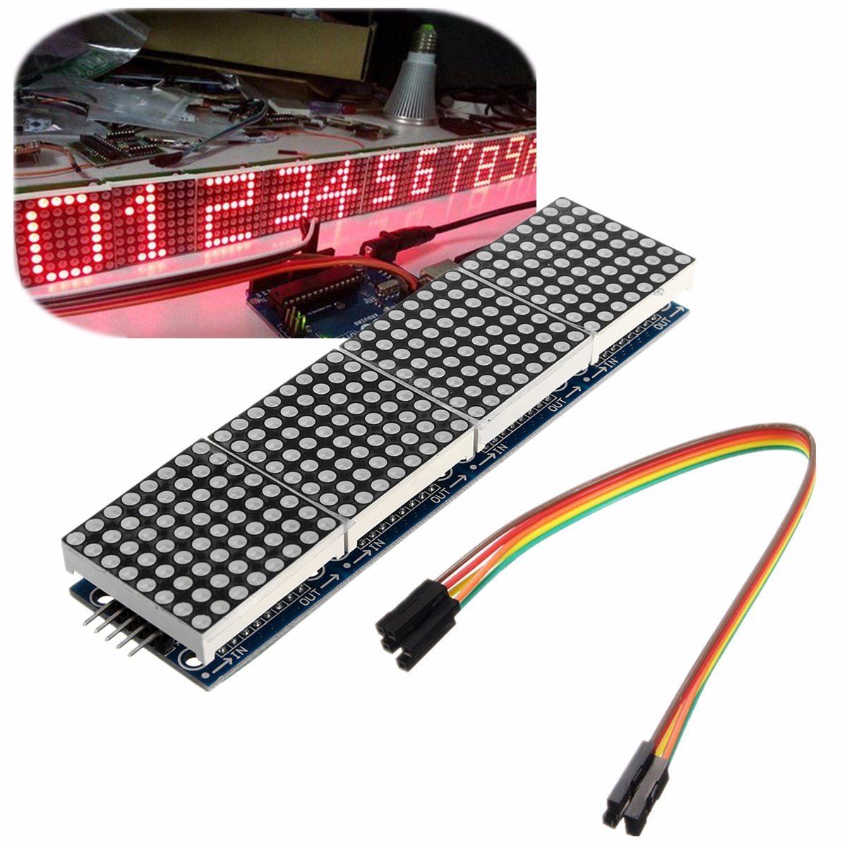 3Pcs MAX7219 Dot Matrix Module 4-in-1 Display Screen 1 3Pcs MAX7219 Dot Matrix Module 4-in-1 Display Screen