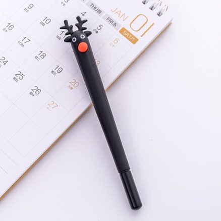 1Pcs Cute Rubber Gel Pen Reindeer Drawing Drafting Signing Pen Crafts Party Gift Writing Gel Pen Stationery School Office 3