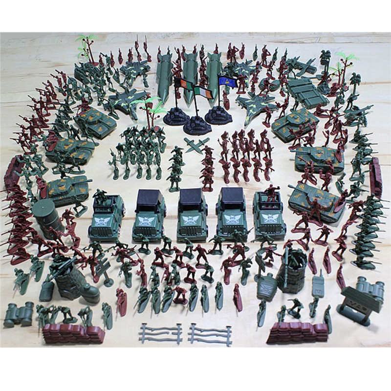307PCS 4-9CM Military Soldier Army Men Figure Model Building Suit For Kids Children Gift Toys 2