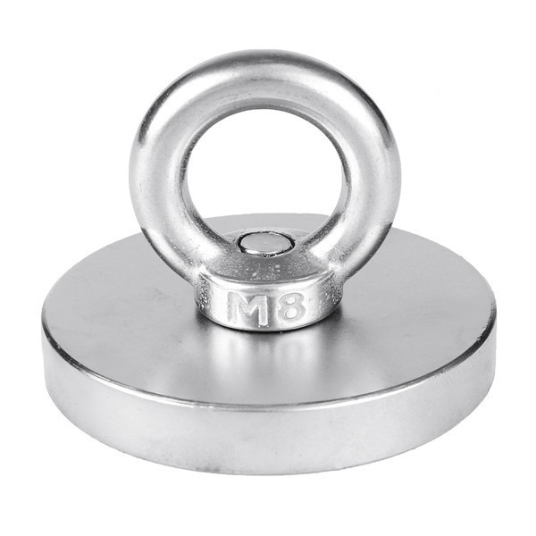 60mm Neodymium Recovery Magnet with 304 Steel Ring 1