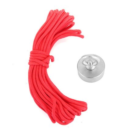 15kg 50mm Recovery Magnet 50mmx20mm Neodymium Magnet 304 Steel Ring with 10 Meters Rope 3