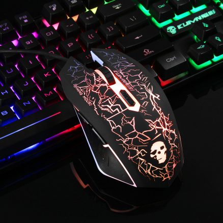 Colorful Backlight USB Wired Gaming Keyboard 2400DPI LED Gaming Mouse Combo with Mouse Pad 6
