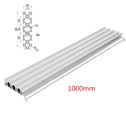 Machifit 1000mm Length 2080 T-Slot Aluminum Profiles Extrusion Frame For CNC 7