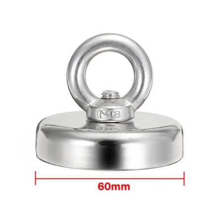 60mm 112Kg Neodymium Recovery Magnet Strong Hook Diving Treasure Hunting Sea Fishing 7