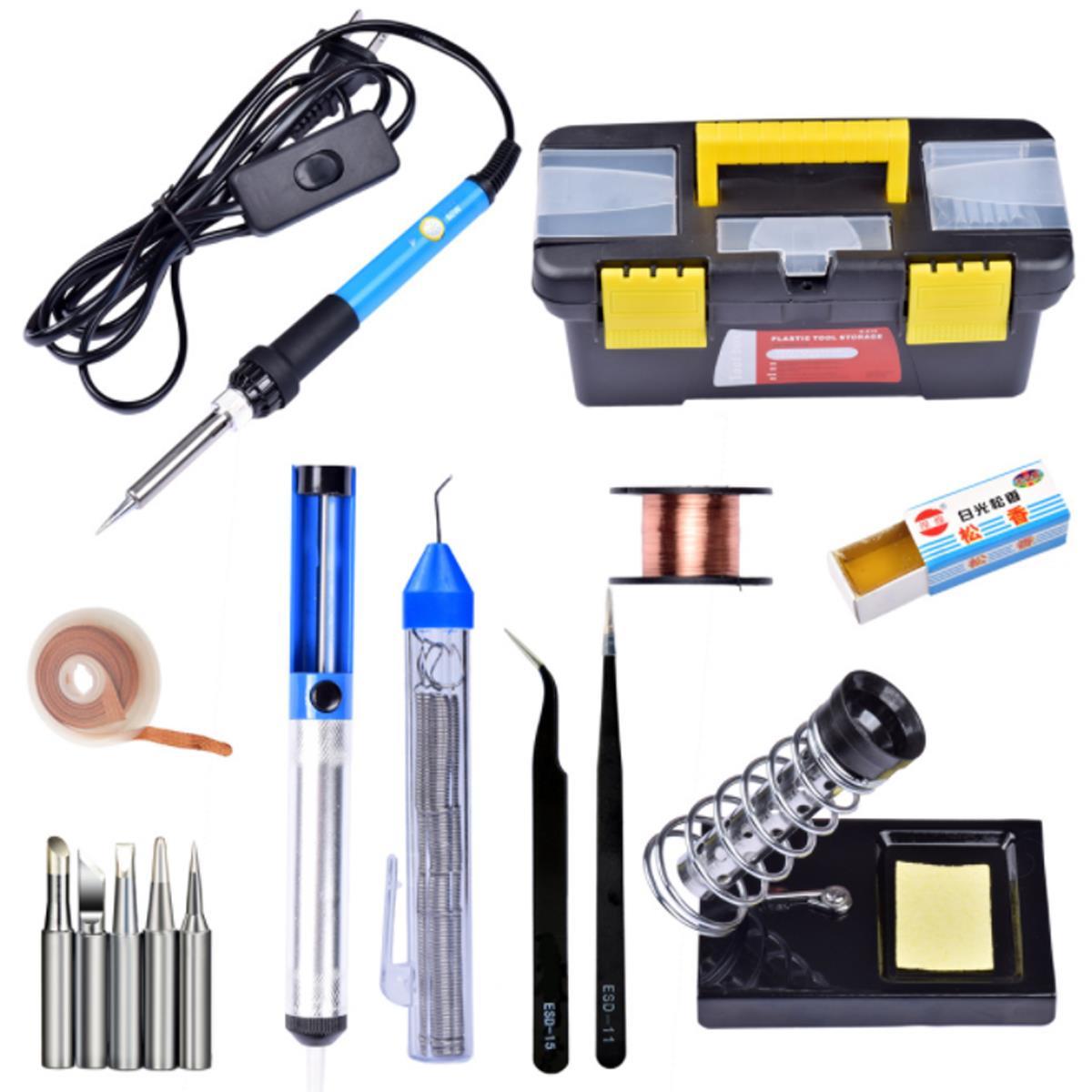 110/220V 60W Adjustable Temperature Electric Welding Soldering Tools Kit with Switch 1 110/220V 60W Adjustable Temperature Electric Welding Soldering Tools Kit with Switch
