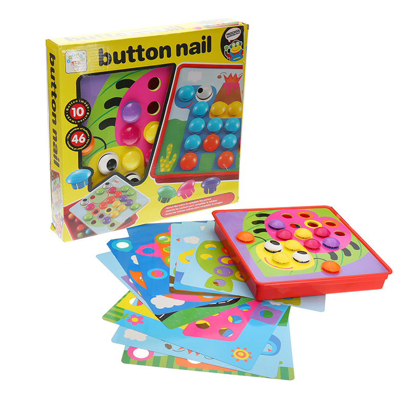 Button Nail 3D Puzzles Creative Children Assembling Big Mushrooms Enlightenment Educational Toys 1
