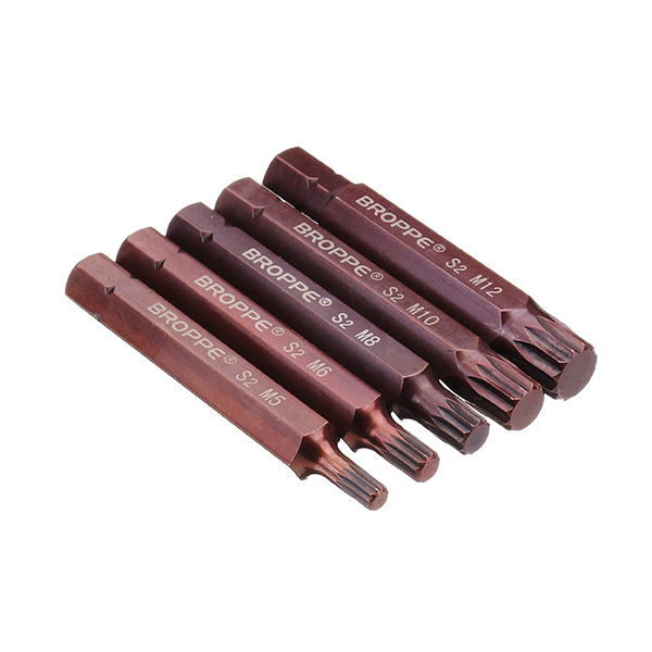 Broppe 5pcs M5-M12 75mm Magnetic Star Screwdriver Bit S2 Steel 10mm Hex Shank 3 Broppe 5pcs M5-M12 75mm Magnetic Star Screwdriver Bit S2 Steel 10mm Hex Shank - Image 3