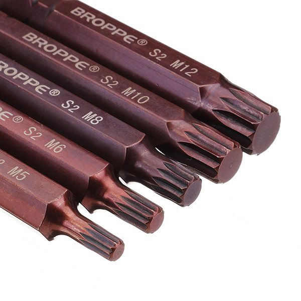 Broppe 5pcs M5-M12 75mm Magnetic Star Screwdriver Bit S2 Steel 10mm Hex Shank 5 Broppe 5pcs M5-M12 75mm Magnetic Star Screwdriver Bit S2 Steel 10mm Hex Shank - Image 5