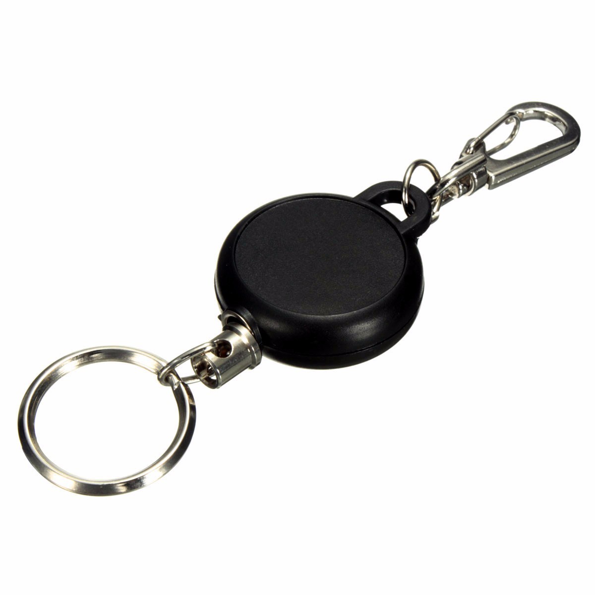 Key Chain Stainless Steel Cord Holder Keyring Reel Retractable Recoil Belt Clip Key Clip 1