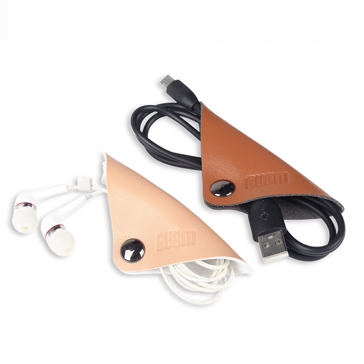 BUBM LXDC 2Pcs Magnetic Leather Cable Strap Cable Tie Wraps Cord Management Holder Keeper Cable Clip 2
