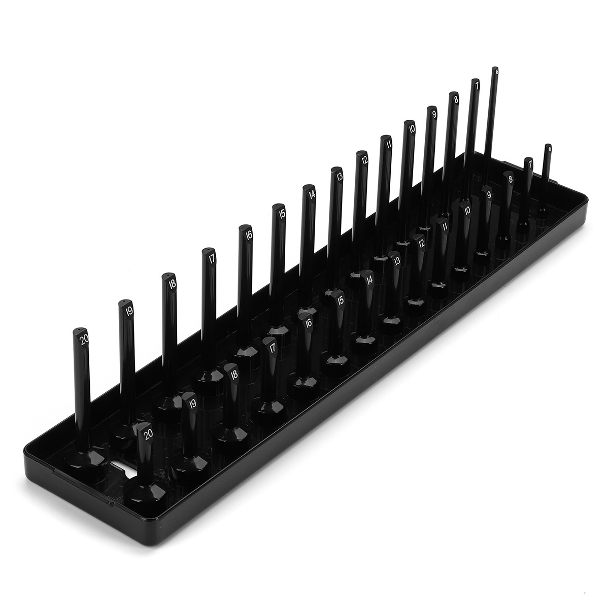 30 Slot 3/8 Inch Metric Socket Rack Storage Rail Tray Holder Shelf Organizer Machinery Parts 1