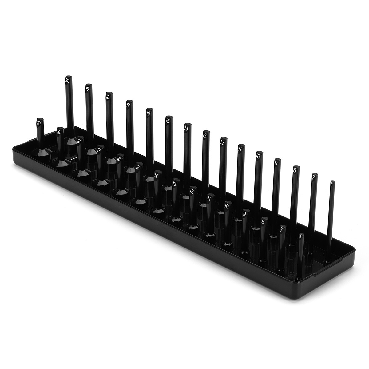 30 Slot 3/8 Inch Metric Socket Rack Storage Rail Tray Holder Shelf Organizer Machinery Parts 3 30 Slot 3/8 Inch Metric Socket Rack Storage Rail Tray Holder Shelf Organizer Machinery Parts - Image 3