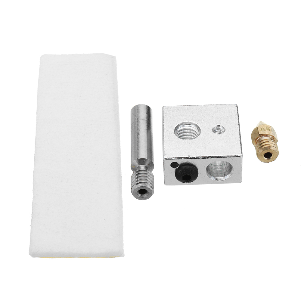 CTC MK8 0.4 mm Extruder Nozzle + PTFE Throat + Heating Block + Insulation Tape Hotend Kit 2