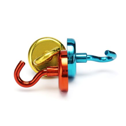 Effetool 48mm 90KG Magnetic Hook Holder Neodymium Magnet Red/Yellow/Blue Hook Magnet 4