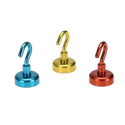 Effetool 20mm 9KG Magnetic Hook Holder Neodymium Magnet Red/Yellow/Blue Hook Magnet 3