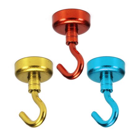 Effetool 20mm 9KG Magnetic Hook Holder Neodymium Magnet Red/Yellow/Blue Hook Magnet 5