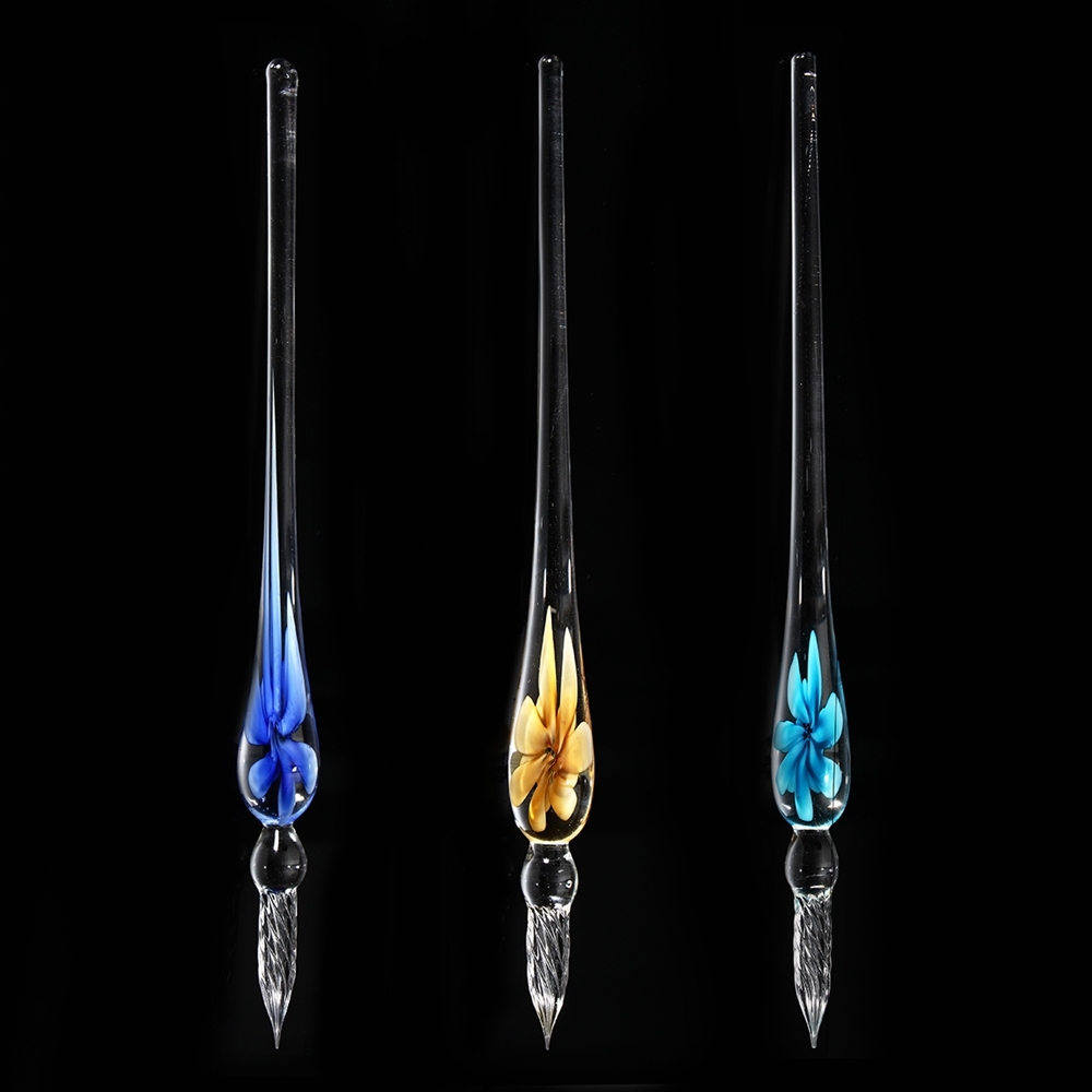 Vintage Glass Dip Ink Pen Fountain Pen Signature Pen With Ink & Gift Box Offices School Stationery 1 Vintage Glass Dip Ink Pen Fountain Pen Signature Pen With Ink & Gift Box Offices School Stationery