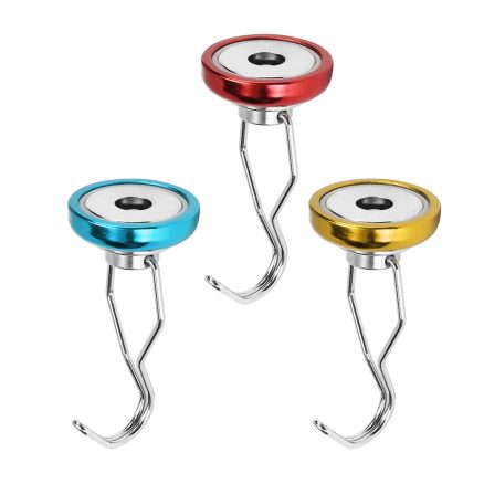 Effetool Red/Yellow/Blue 32mm 34KG Neodymium Magnet 360?° Swing Rotating Hook Magnet 2