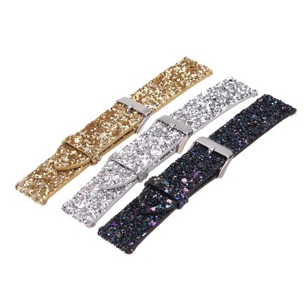 Replacement Bling Glitter Leather Wrist Strap Watch Band For Fitbit Versa 2