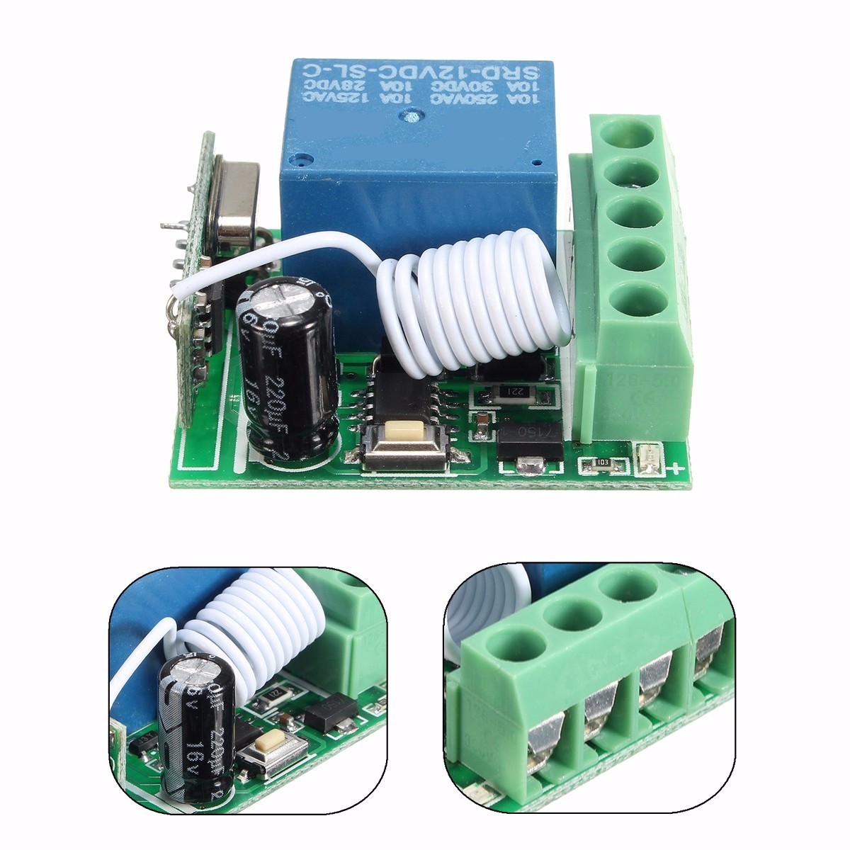 10pcs DC12V 10A 1CH 433MHz Wireless Relay RF Remote Control Switch Receiver Board 1