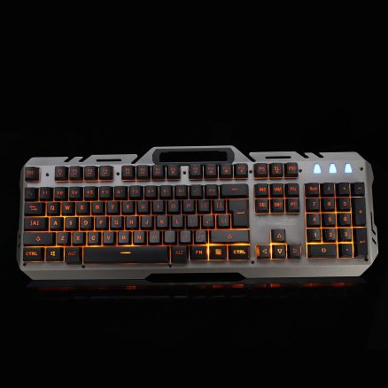 Shipadoo 104 Keys USB Wired Dual-Color Injection Molding Translucent Keycap Backlit Mechanical Handfeel Gaming Keyboard with Phone Support 6