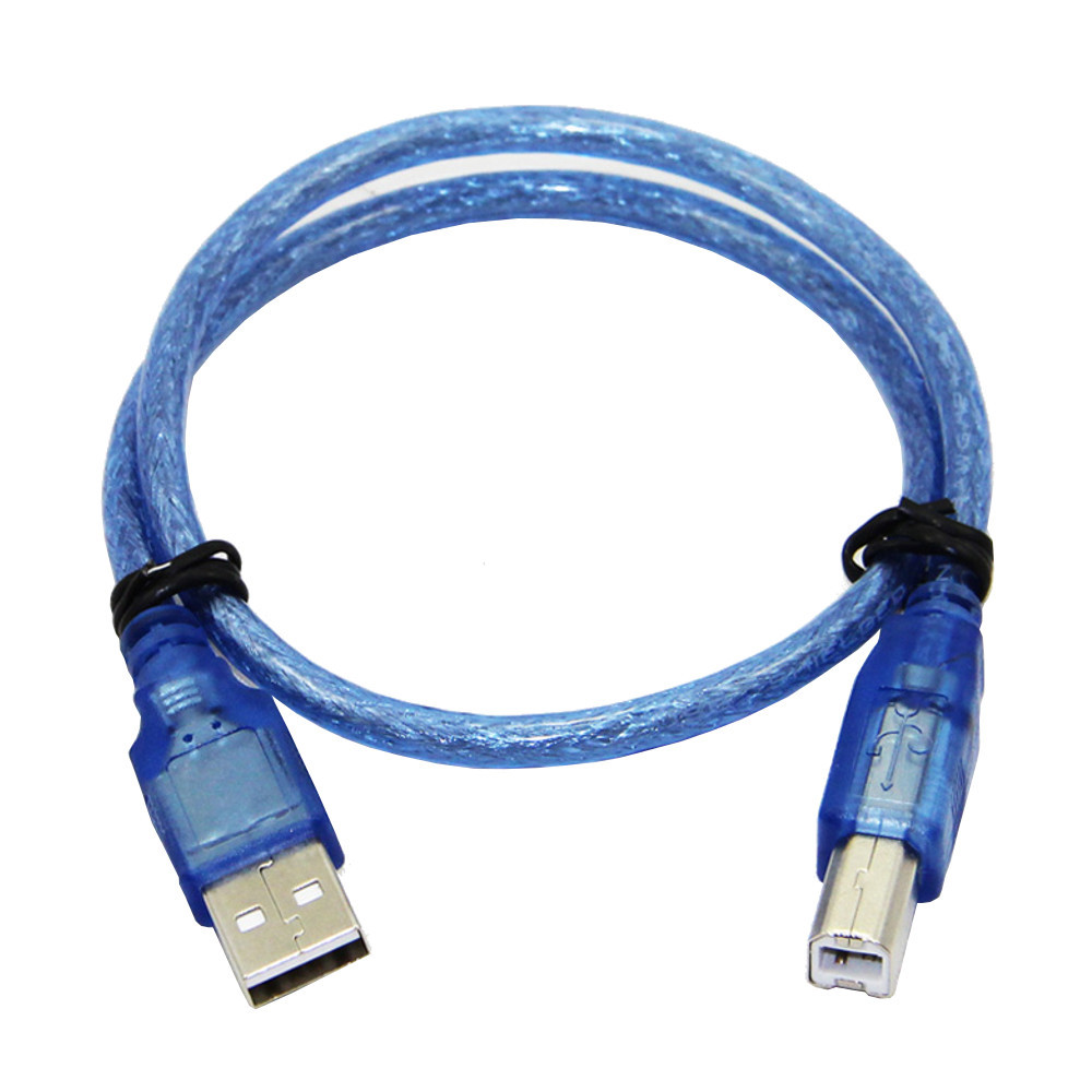 30pcs 30CM Blue USB 2.0 Type A Male to Type B Male Power Data Transmission Cable For UNO R3 MEGA 2560 1