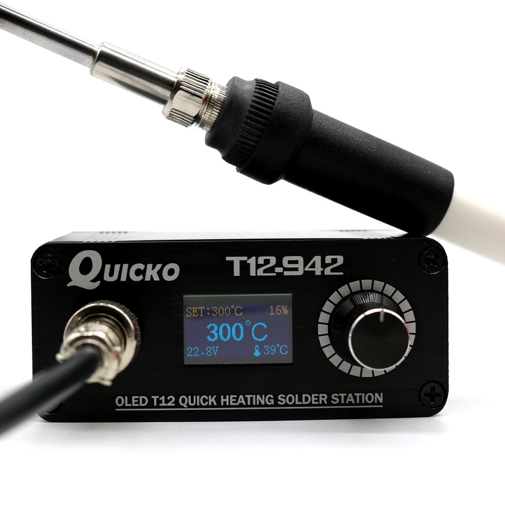 Quicko T12-942 MINI OLED Digital Soldering Station T12-907 Handle with T12-K Iron Tips Welding Tool 1