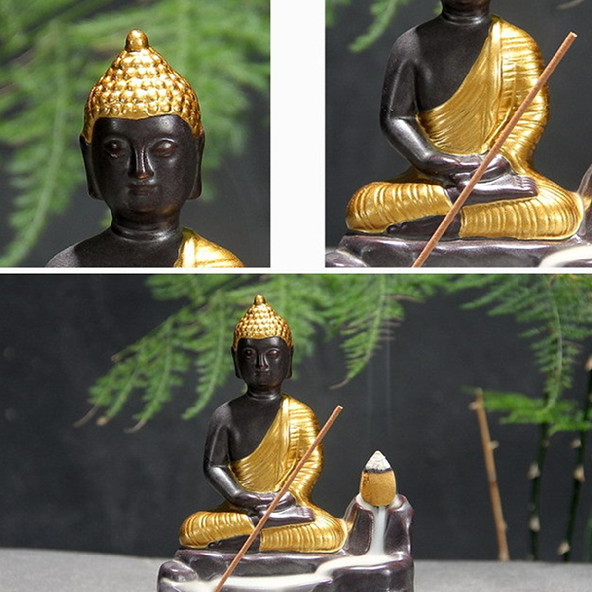 Ceramic Buddha Incense Statue Buddhist Smoke Backflow Cone Censer Burner Holder Home Decor 6 Ceramic Buddha Incense Statue Buddhist Smoke Backflow Cone Censer Burner Holder Home Decor - Image 6