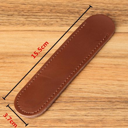 6.1 inch x 1.45 inch Retro Leather Fountain Pen Case Cover Pencil Holder Sleeve Case Pouch 3