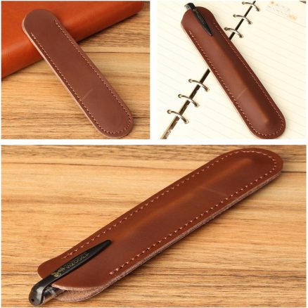 6.1 inch x 1.45 inch Retro Leather Fountain Pen Case Cover Pencil Holder Sleeve Case Pouch 5