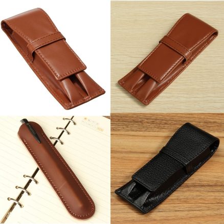 6.1 inch x 1.45 inch Retro Leather Fountain Pen Case Cover Pencil Holder Sleeve Case Pouch 6