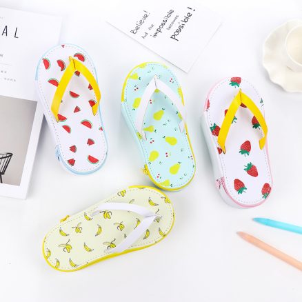 Cute Fruit Flip-flops Creative Slippers Pencil Bag School Office Stationery Supplies Pencil Case 3
