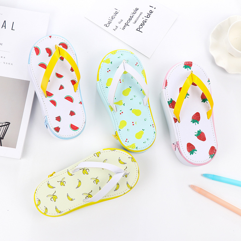 Cute Fruit Flip-flops Creative Slippers Pencil Bag School Office Stationery Supplies Pencil Case 3 Cute Fruit Flip-flops Creative Slippers Pencil Bag School Office Stationery Supplies Pencil Case - Image 3