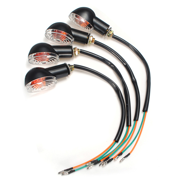 4PCS Mini Cat Eye Turn Light Black for Honda Suzuki Ducati Kawasaki 2 4PCS Mini Cat Eye Turn Light Black for Honda Suzuki Ducati Kawasaki - Image 2