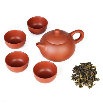 5Pcs/set Kung Fu Tea Chinese Ceramic Cups Yixing Purple Clay Tea Pot 2