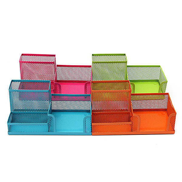 Metal Mesh Cosmetic Makeup Brush Pen Office Desktop Storage Box 2 Metal Mesh Cosmetic Makeup Brush Pen Office Desktop Storage Box - Image 2