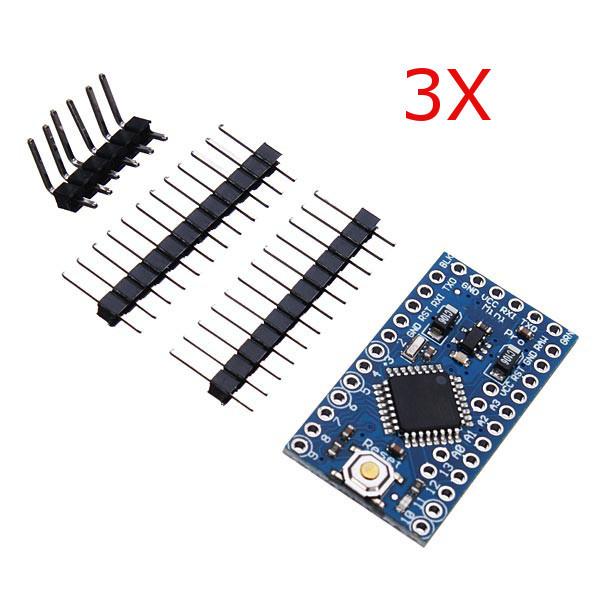 3Pcs 3.3V 8MHz ATmega328P-AU Pro Mini Microcontroller With Pins Development Board 1