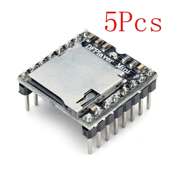 5Pcs Geekcreit DFPlayer Mini MP3 Player Module MP3 Voice Audio Decoder Board Supporting TF Card U-Disk IO/Serial Port/AD 2