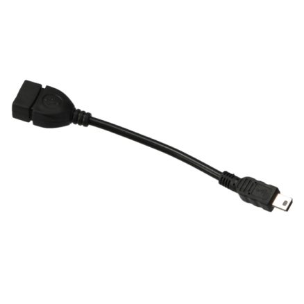 Mini 5 pin Male to USB 2.0 Type A Female Jack OTG Host Adapter Short Cable 2