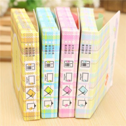 Multi-color Memo With Cover Pad Bookmark Sticker Paste Memo Index Sticky Notes 5
